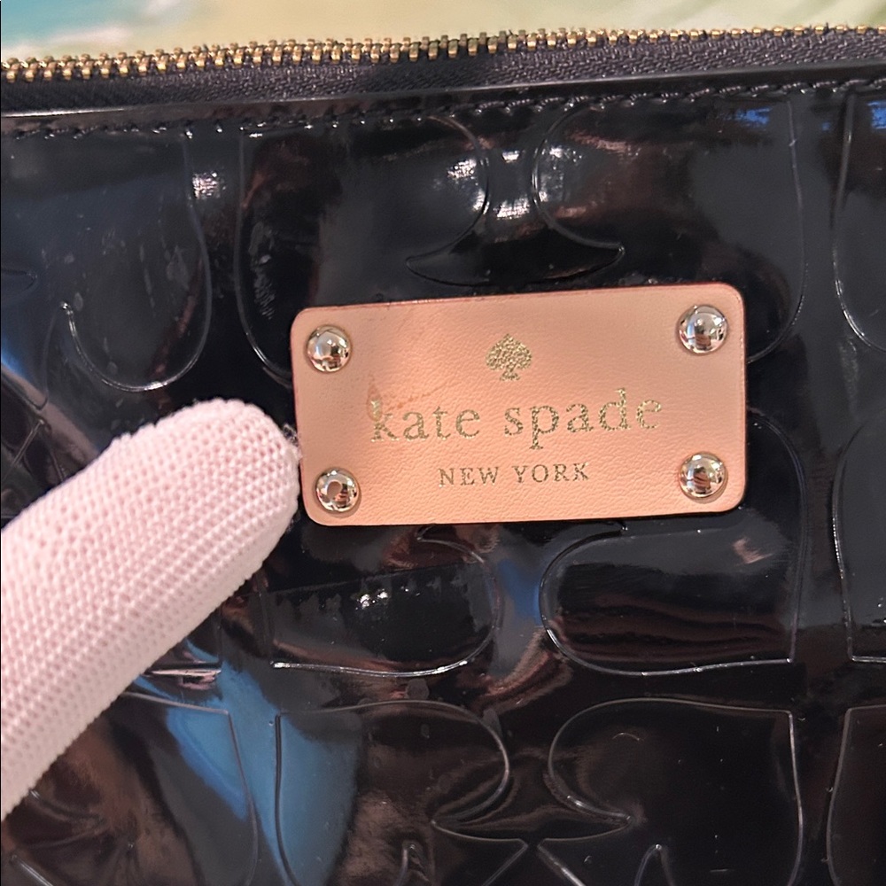 Kate Spade New York Sophie Shiny Black Patent Leather Tote. 13” x 10” x 6” - Picture 5 of 14